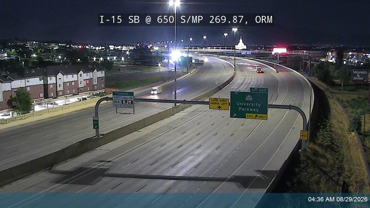 I-15 SB @ 650 S / MP 269.87, ORM live camera view