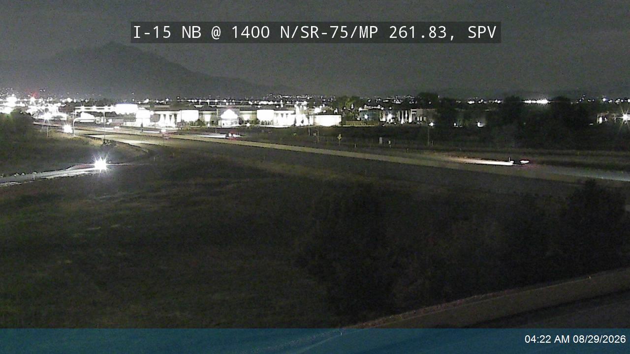 I-15 NB @ 1400 N / SR-75 / MP 261.83, SPV live camera view