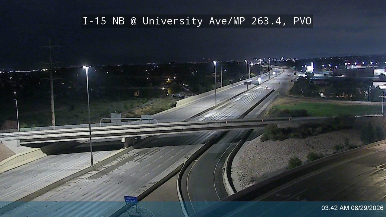I-15 NB @ University Ave / US-189 / 1860 S / MP 263.4, PVO live camera view