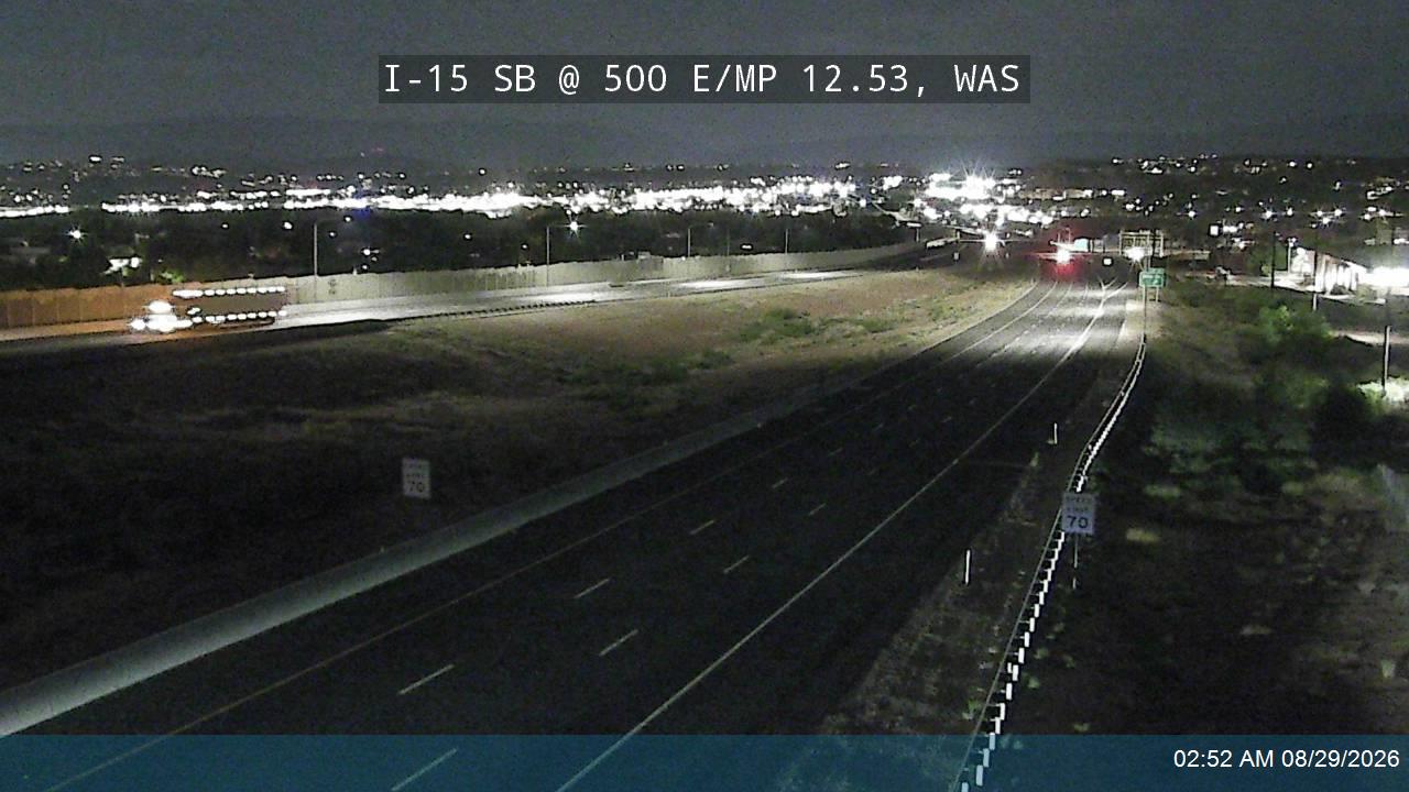 I-15 SB @ 500 E / MP 12.53, WAS live camera view