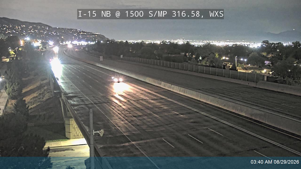 I-15 NB @ 1500 S / MP 316.58, WXS live camera view