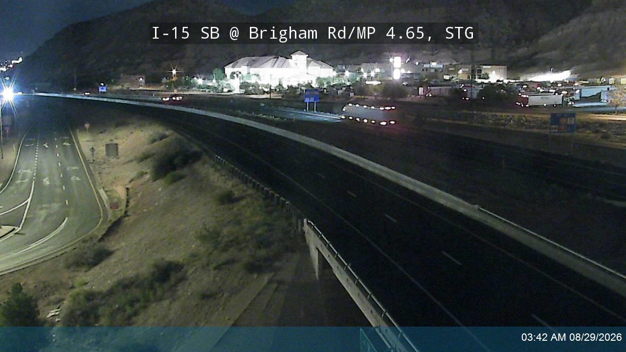 I-15 SB @ Brigham Rd / MP 4.65, STG live camera view
