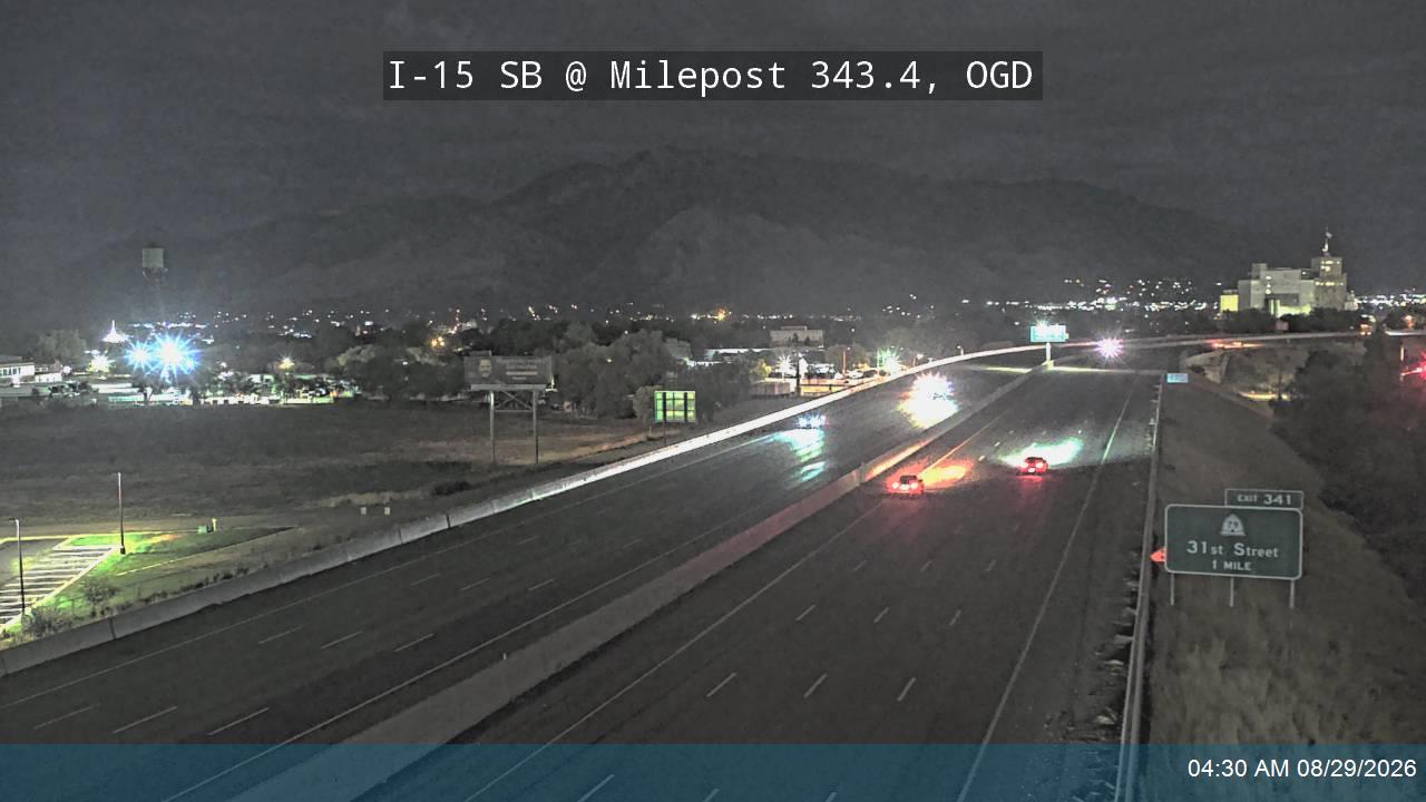 I-15 SB @ Milepost 343.4, OGD live camera view