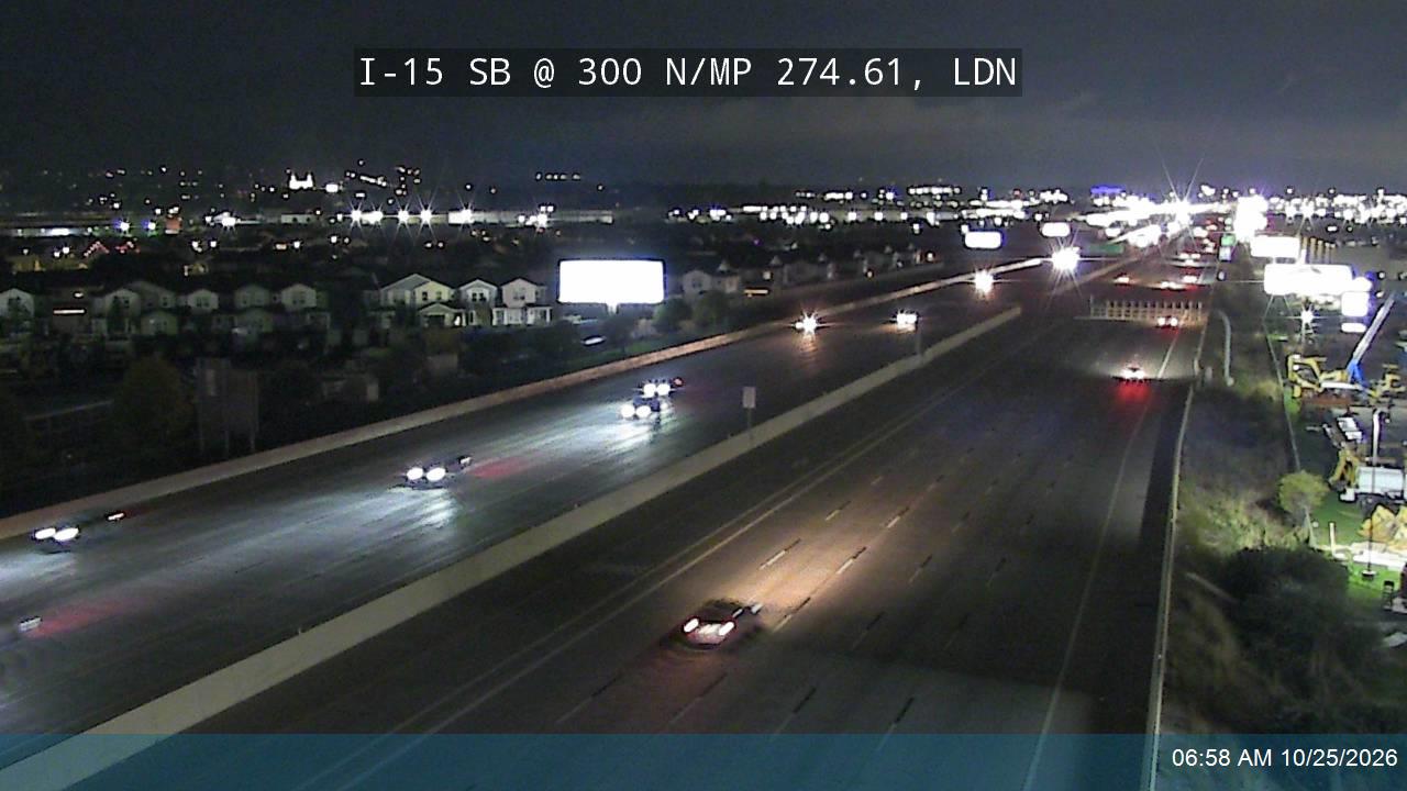 I-15 SB @ 300 N / MP 274.61, LDN live camera view