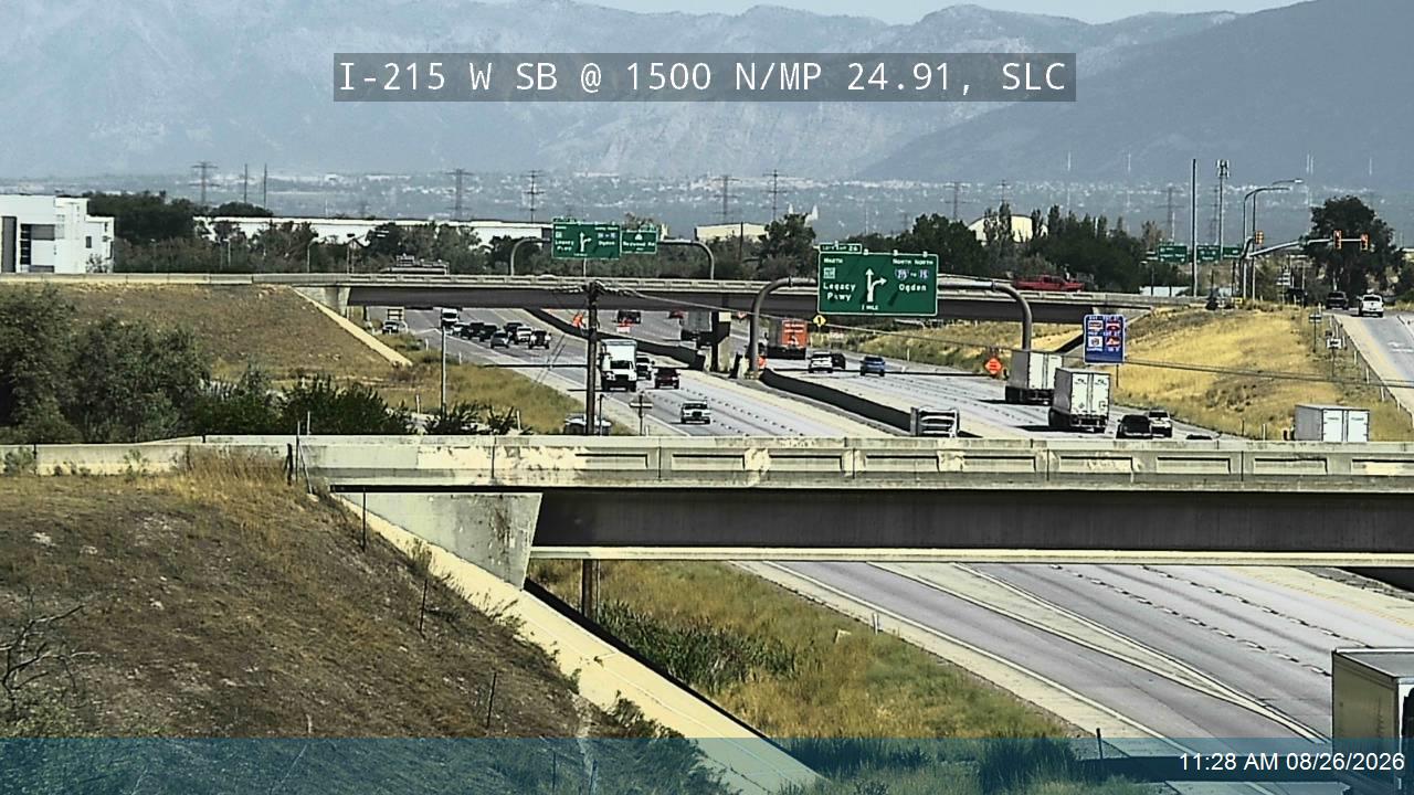 I-215 W SB @ 1500 N / MP 24.91, SLC live camera view