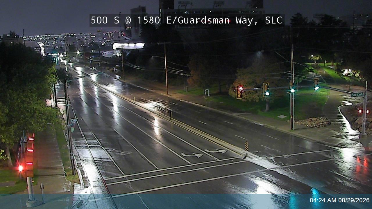 500 S / University Blvd / SR-186 @ 1580 E / Guardsman Way, SLC live camera view