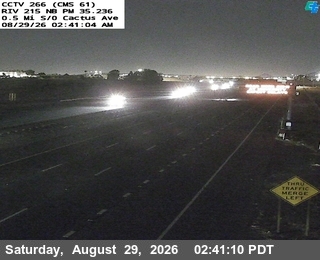 I-215 : (266) 0.5 Miles South of Cactus Avenue live camera view