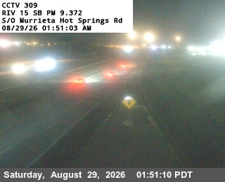 I-15 : (309) S/O Murrieta Hot Springs Rd live camera view
