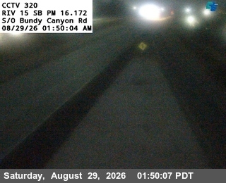 I-15 : (320) South of Bundy Canyon Road live camera view