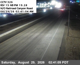 I-15 : (326) North of Railroad Canyon Road live camera view