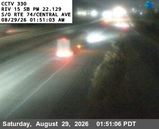 I-15 : (330) South of SR-74 / Central Avenue live camera view