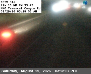 I-15 : (346) North of Temescal Canyon Road live camera view