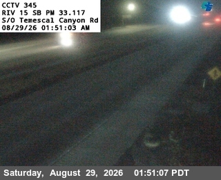 I-15 : (345) South of Temescal Canyon Road live camera view