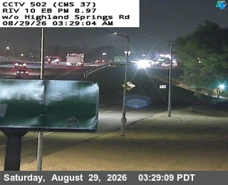 I-10: (502) West of Highland Springs Avenue live camera view