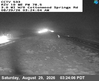 I-10 : (533) West of Cottonwood Springs Road live camera view