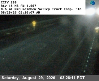 I-15 : (299) 0.6 mi N/O Rainbow Valley Truck Insp. Sta live camera view