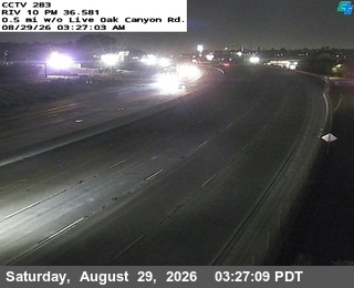 I-10 : (283) 0.5 mi w/o Live Oak Canyon Rd. live camera view