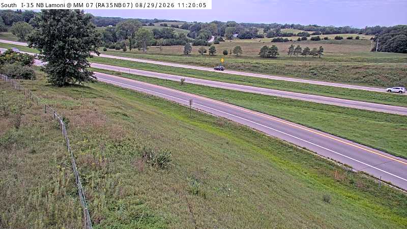 Rest Area: I-35 N/S MM 7 - Lamoni - NB Exit live camera view