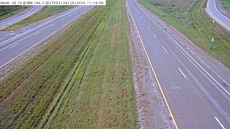 US 18 @ MM 186.3 near Mason City (03) live camera view