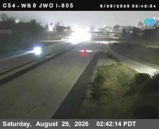 (C 054) I-8 : Just West Of I-805 live camera view
