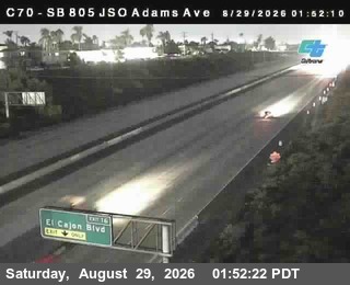 (C070) I-805 : Just South of Adams Ave live camera view