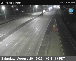 (C094) NB 805 : 47th Street (on ramp) live camera view
