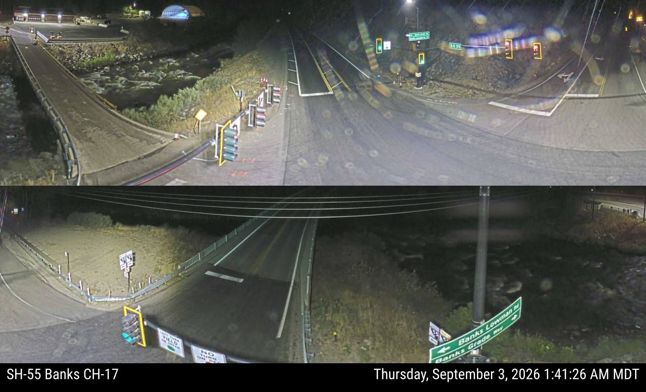 SH-55 Banks at CH-17 Banks-Lowman Road live camera view
