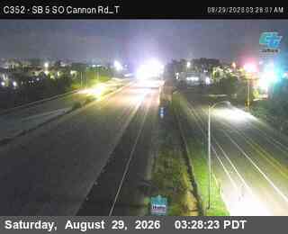 (C352) I-5 : SB SO Cannon Rd T live camera view