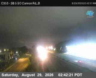 (C353) I-5 : SB SO Cannon Rd B live camera view