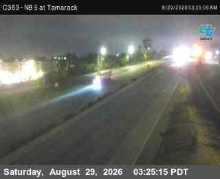 (C364) I-5 : NB at Tamarack (on ramp) live camera view