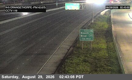 I-5 : (119) North of Orangethorpe Boulevard live camera view