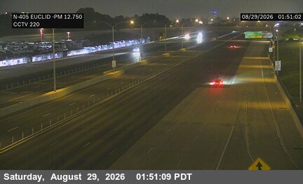 I-405 : (220) North of Euclid Street live camera view