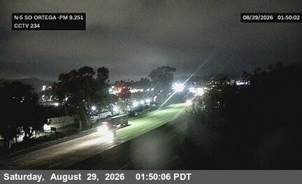 I-5 : (234) South of Ortega Highway (San Juan Creek) live camera view