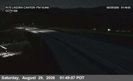 SR-73 : (336) North of Laguna Canyon Road Undercross A live camera view