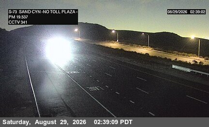 SR-73 : (341) North of Toll Plaza A/ Bommer Canyon live camera view