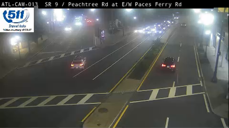 SR 9/Peachtree Rd at E/W Paces Ferry Rd live camera view