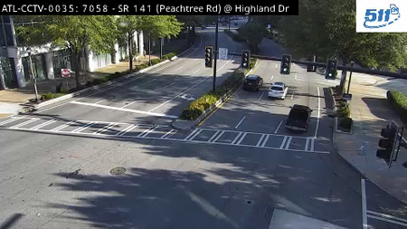 SR 141/Peachtree Rd at Highland Dr live camera view