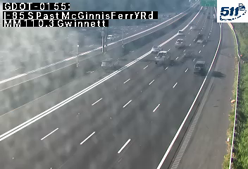 I-85 S past McGinnisFerryRd MM 110.3 live camera view