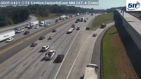 I-75 S before CantonRdConn MM 267.4 live camera view