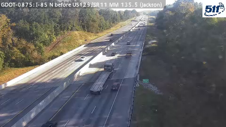 I-85 N before US129/SR11 MM 135.5 live camera view