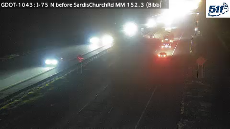 I-75 N before SardisChurchRd MM 152.3 live camera view