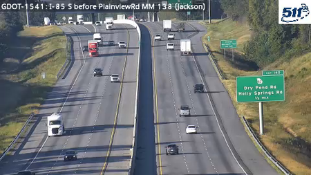 I-85 S before PlainviewRd MM 138 live camera view