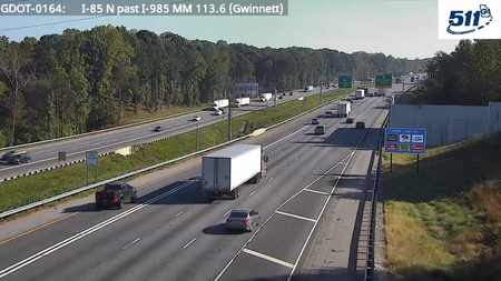 I-85 N past I-985 MM 113.6 live camera view