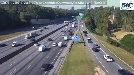 I-285 CCW at ChambleeDunwoodyRd MM 28.9 live camera view