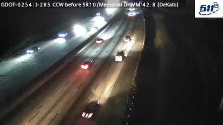 I-285 CCW before SR10/FreedomPkwy MM 42.8 live camera view