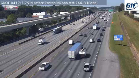 I-75 N before CantonRdConn MM 266.3 live camera view