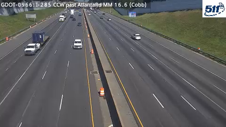 I-285 CCW past AtlantaRd MM 16.6 live camera view
