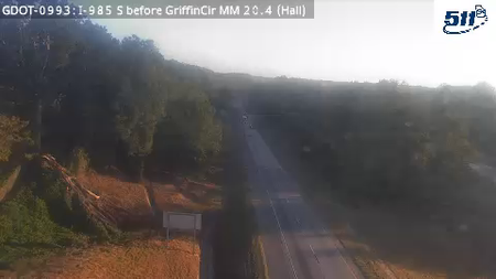 I-985 S before GriffinCir MM 20.5 live camera view