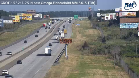 I-75 N past Omega-EldoradoRd MM 56.5 live camera view