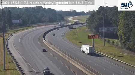 I-75 N before WesleyRigdonRd MM 66.7 live camera view